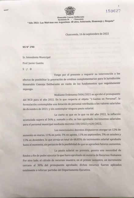 Tres empanadas Concejo Deliberante se quedó sin plata y pide un