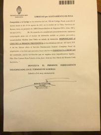 Ordenan la excarcelación del ex sindicalista 