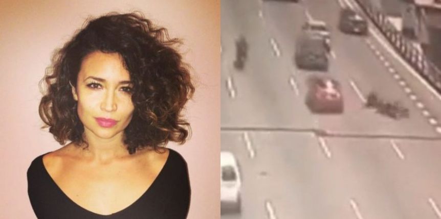 Julia Mengolini protagonizó un impactante choque con un motociclista