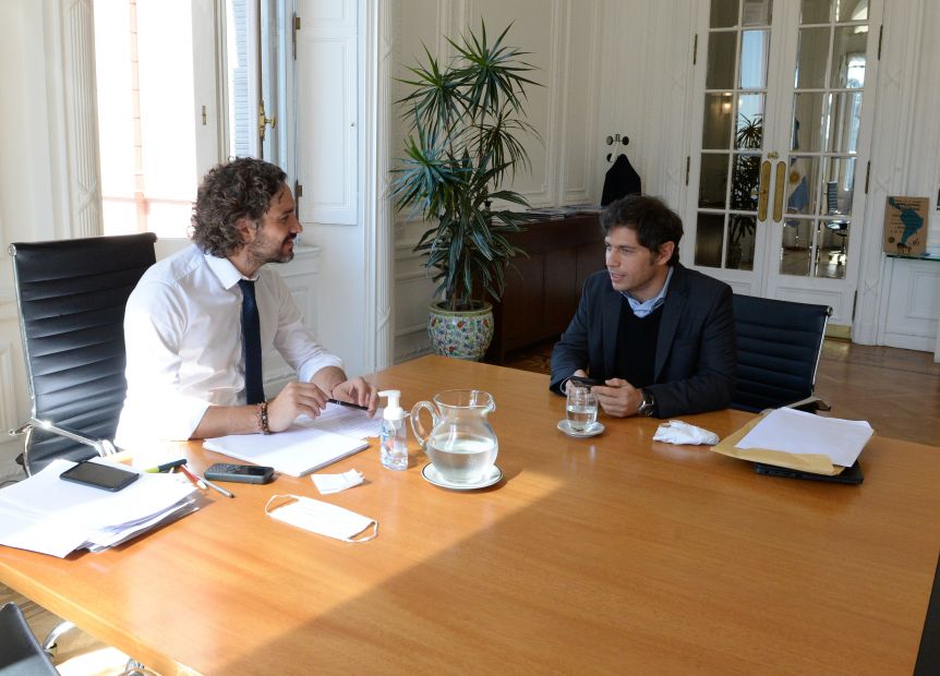 Kicillof le llevó a Cafiero la propuesta de los intendentes
