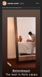 Wanda Nara se mostró durante su tratamiento corporal