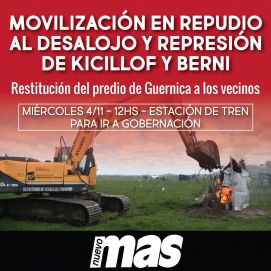 Ecos del desalojo: señalada por la Provincia, la izquierda marcha a Gobernación apuntando a Kicillof