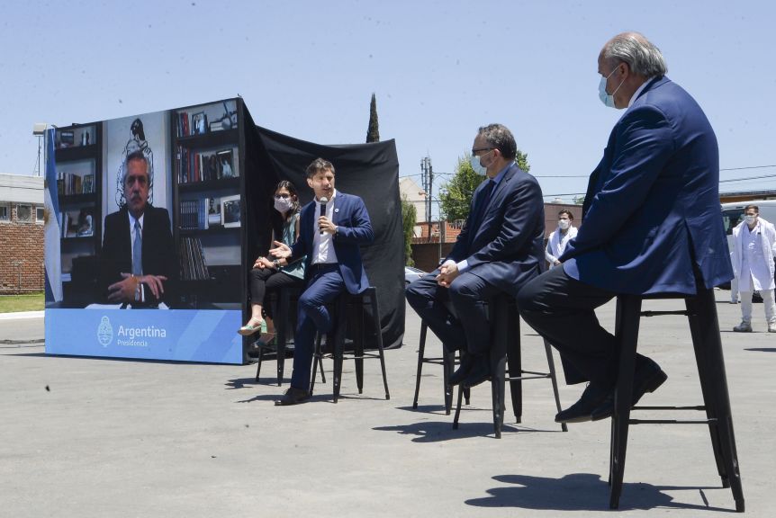 Codo a codo: Axel Kicillof y Alberto Fernández anunciaron inversiones en Tigre