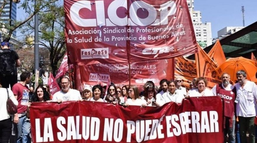 Primer paro de profesionales de la salud a Kicillof