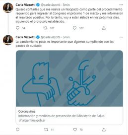 Carla Vizzotti anunció que tiene coronavirus y obligó a aislarse a Cafiero