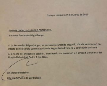 Operado tras un infarto: cómo sigue la salud del intendente Miguel Fernández