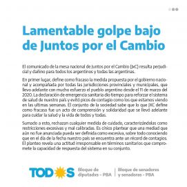 Fuerte cruce desde el oficialismo al comunicado de Juntos por el Cambio