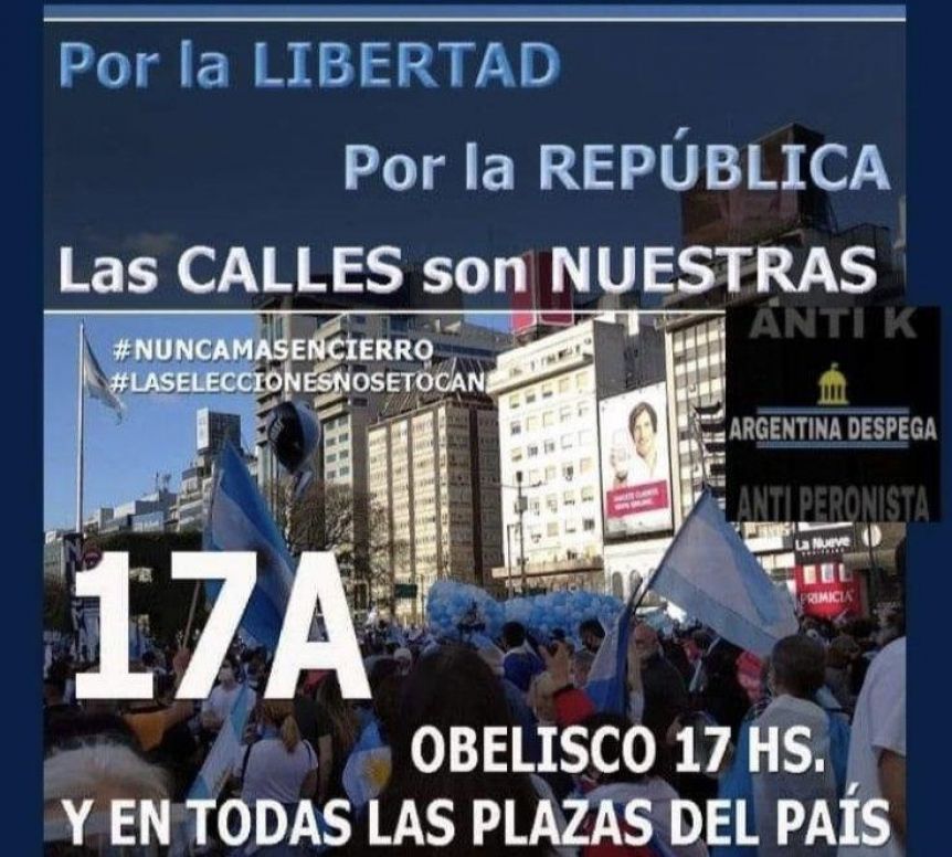 El PRO salió a bancar la marcha del 17A, justo un día después del récord de contagios