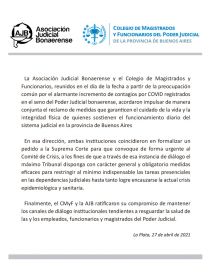 Piden a la Corte bonaerense la convocatoria al Comité de Crisis por los contagios