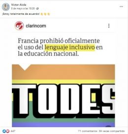 Se abre un nuevo debate en la grieta: un intendente se mostró a favor de prohibir el lenguaje inclusivo