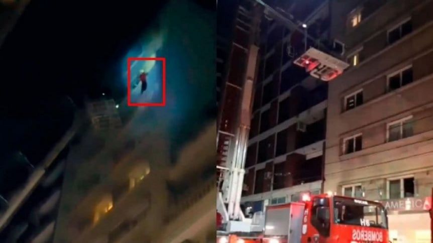 Tensionante: Rescatan a jugador uruguayo en medio del incendio de un hotel