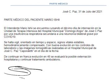 Cómo sigue la salud de Ishii: ya se habla de 
