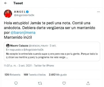 Ángel de Brito se cruzó con Mauro Caiazza y lo trató de mantenido