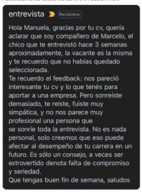 La rechazaron en una entrevista de trabajo y se volvió viral: 