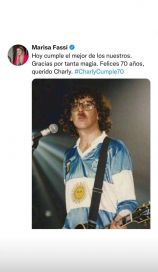 La política celebró los 70 años de Charly García en las redes sociales