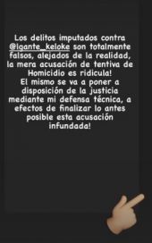 La reacción de L-Gante tras ser imputado por tentativa de homicidio