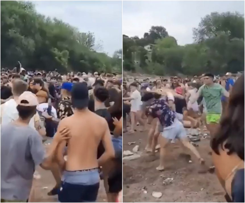 Córdoba: una fiesta a la orilla del río terminó con una batalla campal entre jóvenes