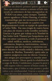 Gimena Accardi recibió el alta y habló de salud luego de que le reconstruyeran un brazo
