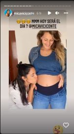 A horas de convertirse en mamá, Mica Viciconte sorprendió con fotos de su pancita