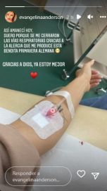 Evangelina Anderson hizo un posteo desde el hospital y preocupó a sus seguidores