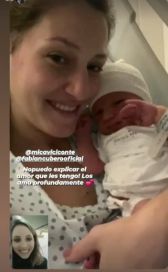 Mica Viciconte y Fabián Cubero compartieron la emotiva presentación familiar de su hijo