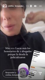Cinthia Fernández mostró la suma que tuvo que pagar de impuestos y apuntó contra Defederico