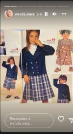 Wanda Nara mostró fotos de su infancia como modelo y sorprendió por el parecido con sus hijas