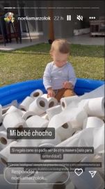 Noelia Marzol le hizo un insólito regalo a su hijo Donatello y despertó la polémica