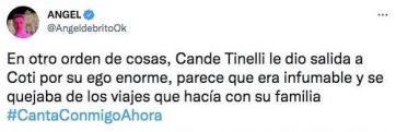 Ángel de Brito contó que Cande Tinelli dejó a Coti Sorokin por 