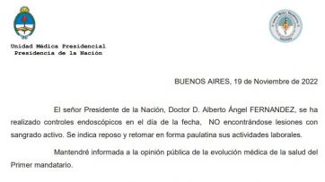 La endoscopia de Alberto no mostró sangrado activo: le recomiendan reposo