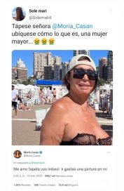 Fuerte cruce de Moria Casan con una twittera “tapate vos, imbécil”
