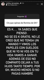 Cinthia Fernández destrozó a Romina de Gran Hermano