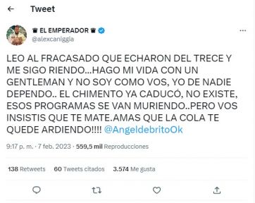 El tremendo cruce de Ángel de Brito y Alex Caniggia tras la decisión de Canal 13