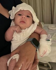 Sarah Burlando recibió sus tres meses de vida en la clínica en la que está internada