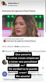 La furia de Paula Chaves por una fake news sobre su salud: 
