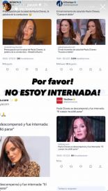 La furia de Paula Chaves por una fake news sobre su salud: 
