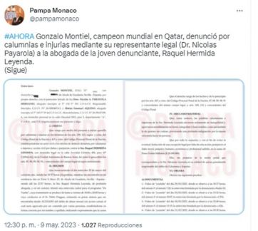 Gonzalo Montiel inició acciones legales contra la abogada que lo acusó de abuso sexual