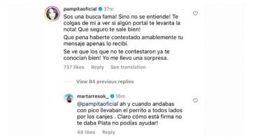 Trataron a Pampita de 