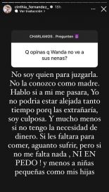 Cinthia Fernández fue lapidaria con Wanda Nara por la distancia con sus hijas: 