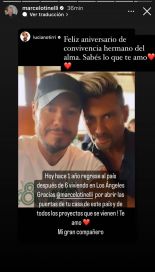 Marcelo Tinelli y 'el Tirri' súper afectuosos por su aniversario de convivencia: “Sabés lo que te amo”