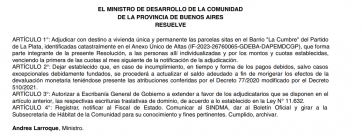 Provincia cedió terrenos de La Plata a sus “actuales ocupantes”