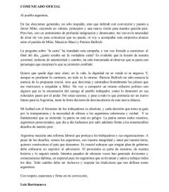 Con los tapones de punta: Barrionuevo le quitó su apoyo a Milei tras el acuerdo con Bullrich