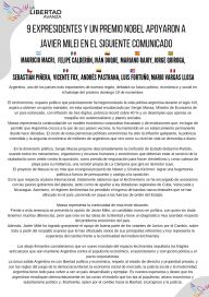 Vargas Llosa, Piñera, Fox y otras personalidades expresaron su apoyo a la candidatura de Javier Milei