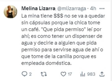 Se hizo un café, su empleadora la escrachó y la mataron en redes sociales