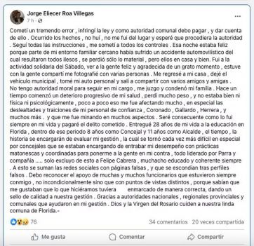 Un alcalde se suicidó luego de ser detenido por manejar ebrio