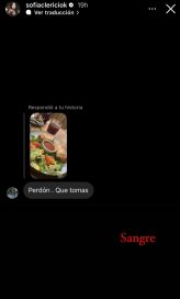 Sofía Clerici sorprendió al revelar que toma su sangre: 