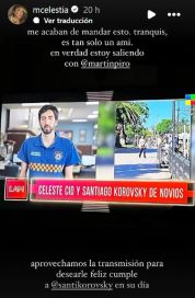 Celeste Cid se sinceró y habló por primera vez de su relación con Santiago Korosky