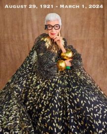 Murió la icónica diseñadora de moda Iris Apfel