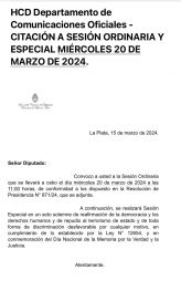 Sesiones especiales por el Día de la Memoria y ordinarias en la misma jornada