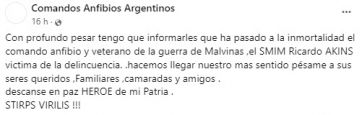 Mataron a un excombatiente de Malvinas en un intento de robo